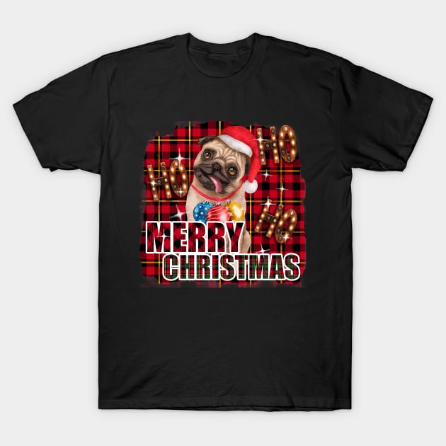 Merry Christmas pug T-Shirt by GothicDesigns